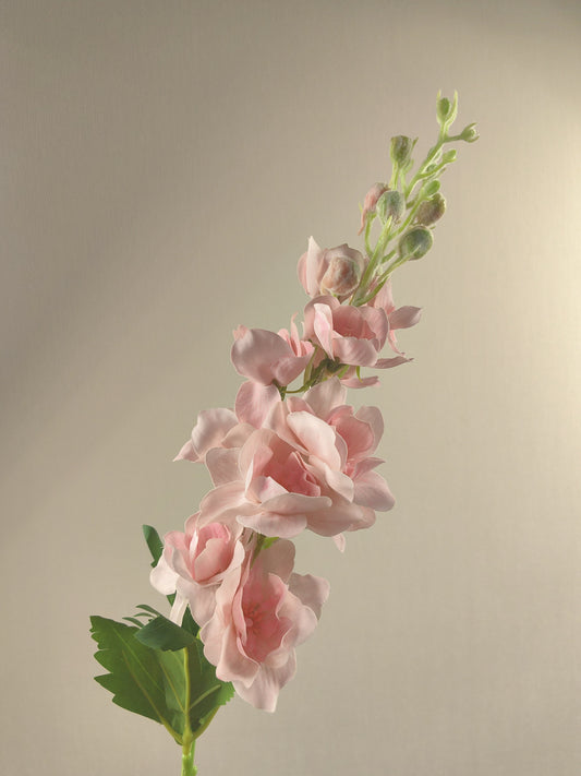 Blush Pink Delphinium Artistic Faux Flower Stem for Romantic Ambiance beflorist