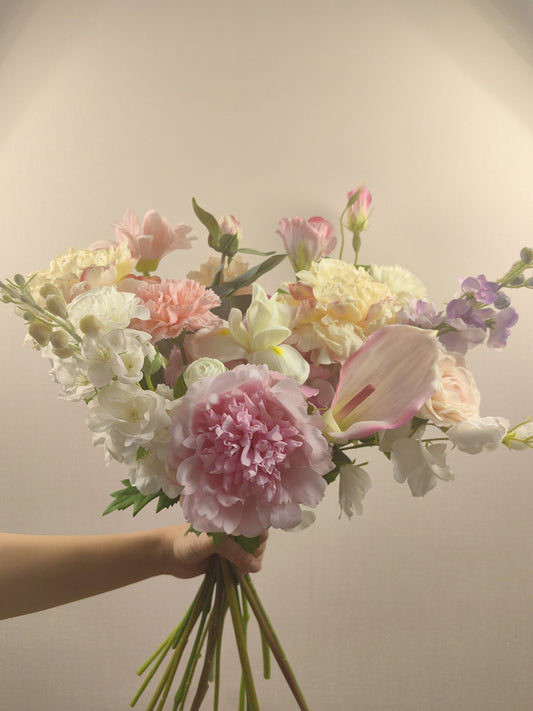 Ethereal Pastel - Hued Faux Flower Bouquet A Symphony of Elegance and Romance beflorist